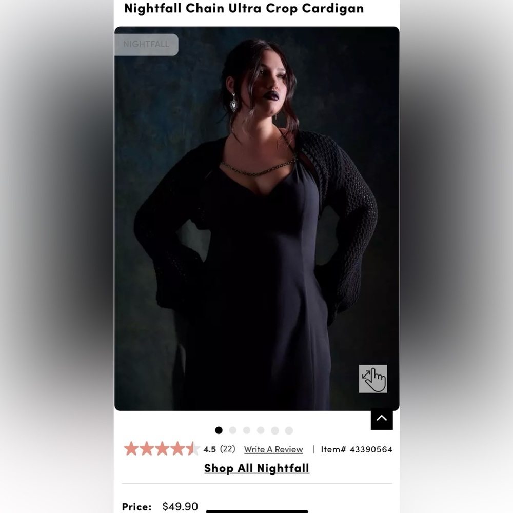 Torrid Nightfall Chain Ultra Crop Cardigan